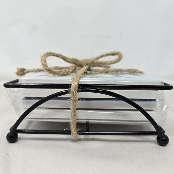 Coaster Set Be Happy Primitives By Kathy Flowers Scenery Absorbent, Water Colors - Picture 5 of 10